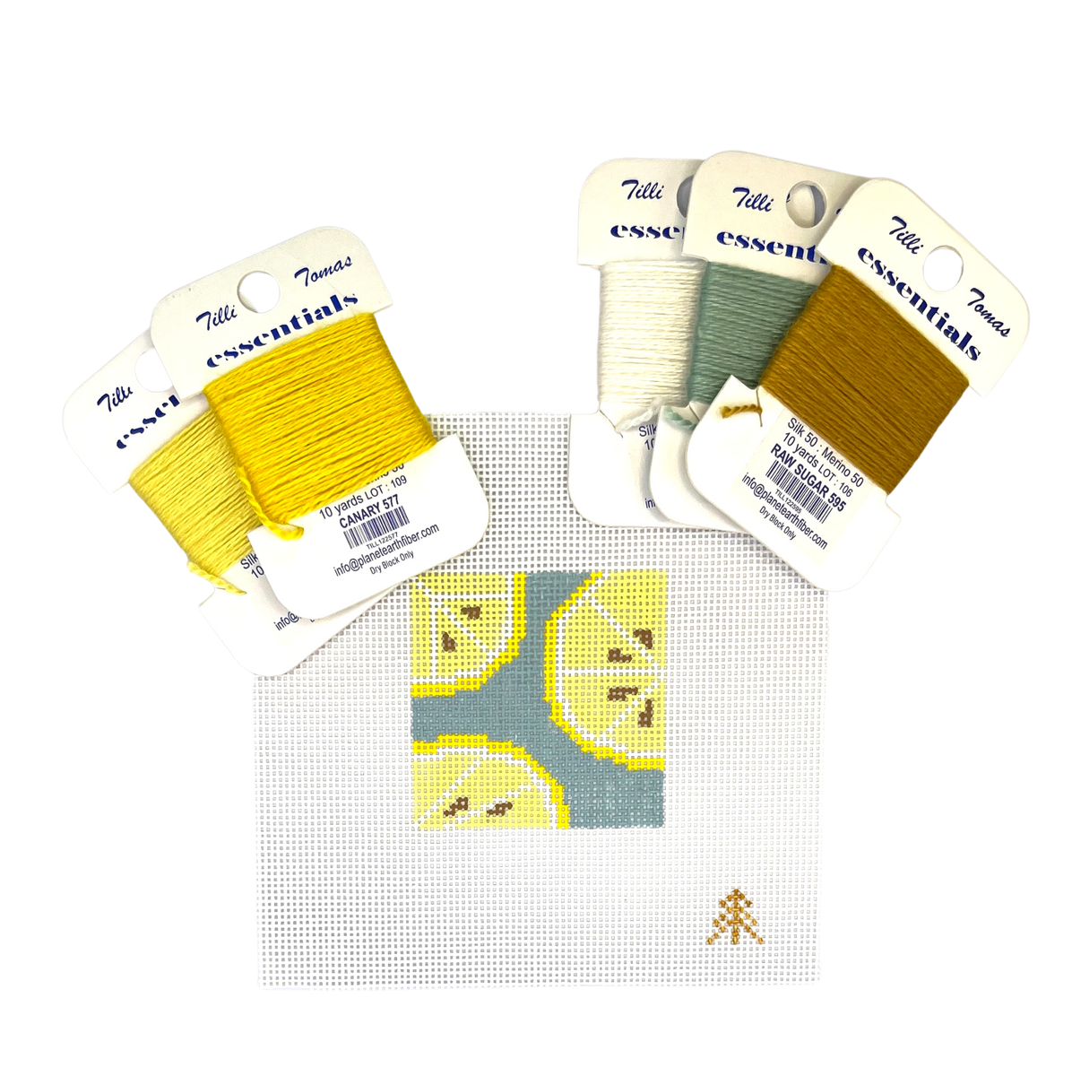 Lemons Needlepoint Canvas Insert for Can Cozy Evergreen Needlepoint