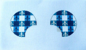 Mouse Ears- Anyone Can Cook- Blue Fleur de Lis- 18 count