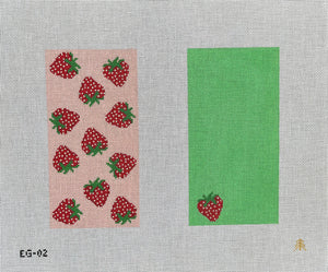 Strawberries Handpainted Needlepoint Eyeglass Case Canvas