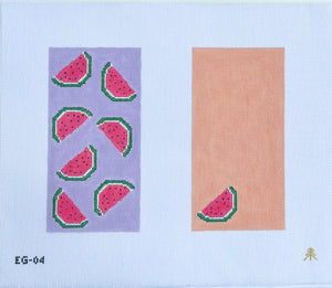 Watermelon Handpainted Needlepoint Eyeglass Case Canvas