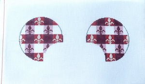 Mouse Ears- Anyone Can Cook- Red  Fleur de Lis- 18 count