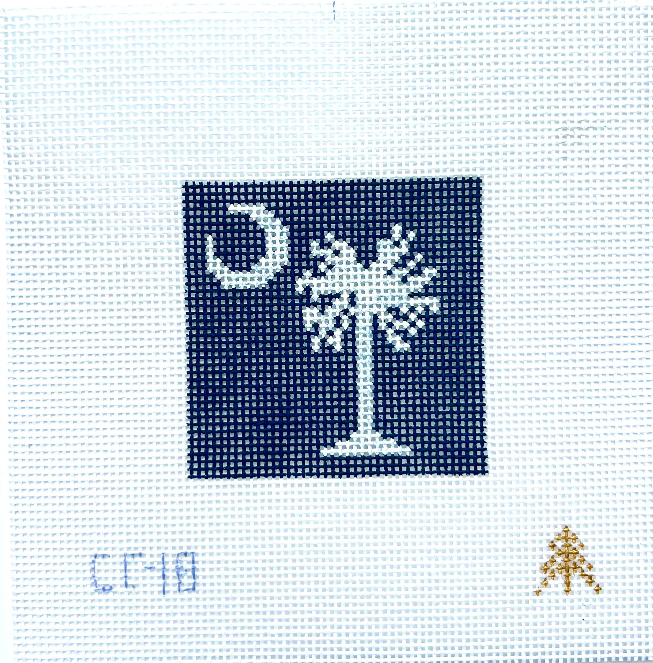 South Carolina State Flag Needlepoint Canvas Insert for Can Cozy