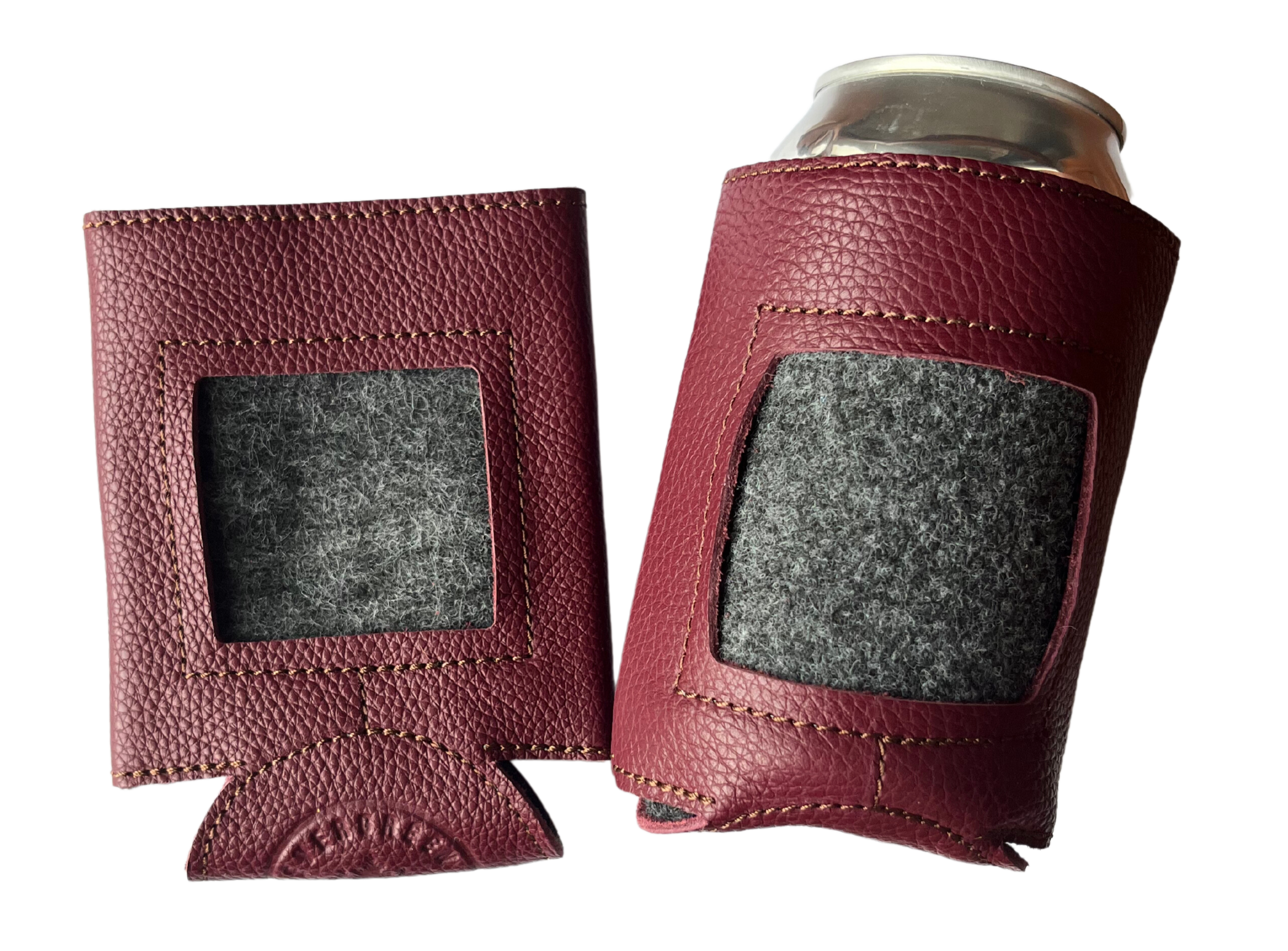 Self-Finishing Leather Can Cozy for Needlepoint, Standard Can, Colors