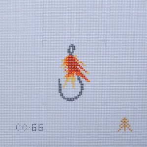 Fly Fishing Hook Lure Needlepoint Canvas Insert for Can Cozy