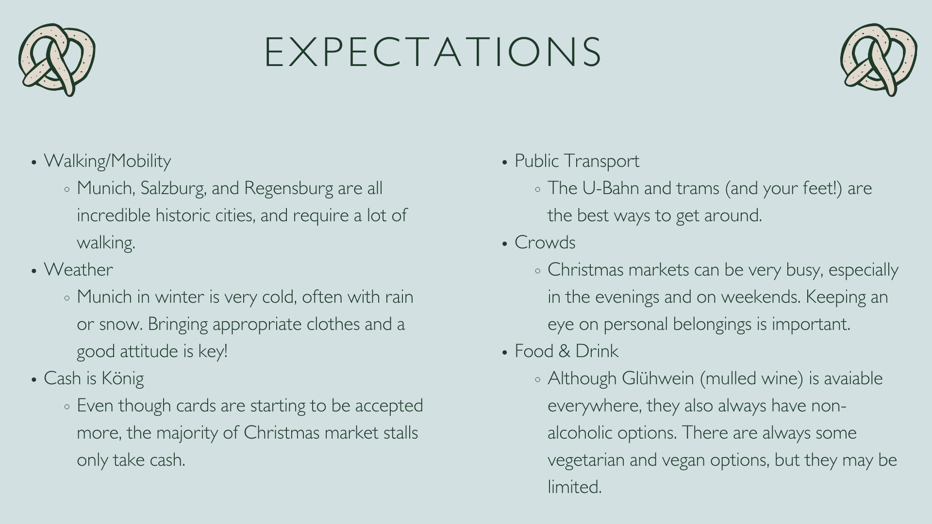 Evergreen Getaways Christmas Markets Tour 2025 - Expectations