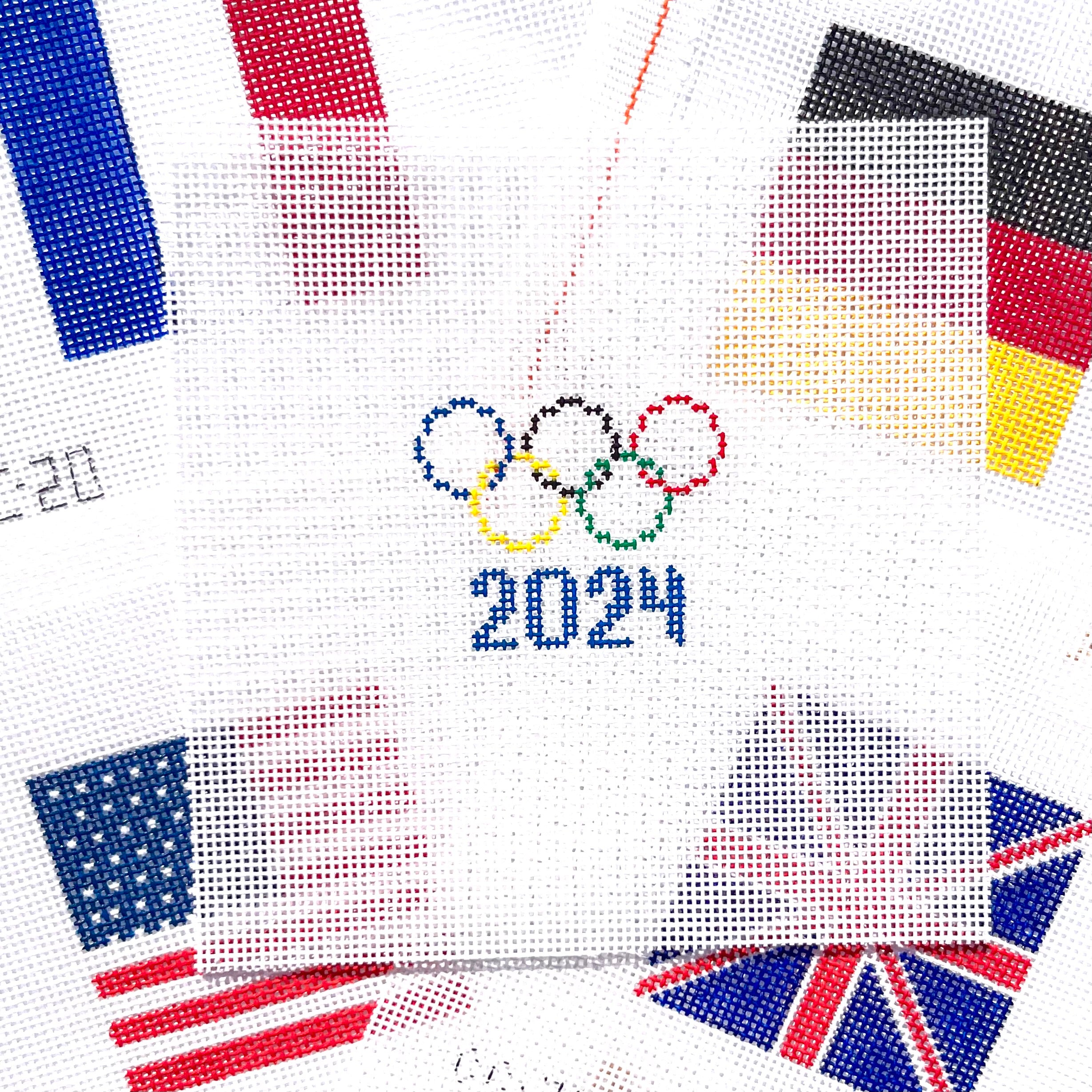 Olympic Rings 2024 Digital Chart Evergreen Needlepoint