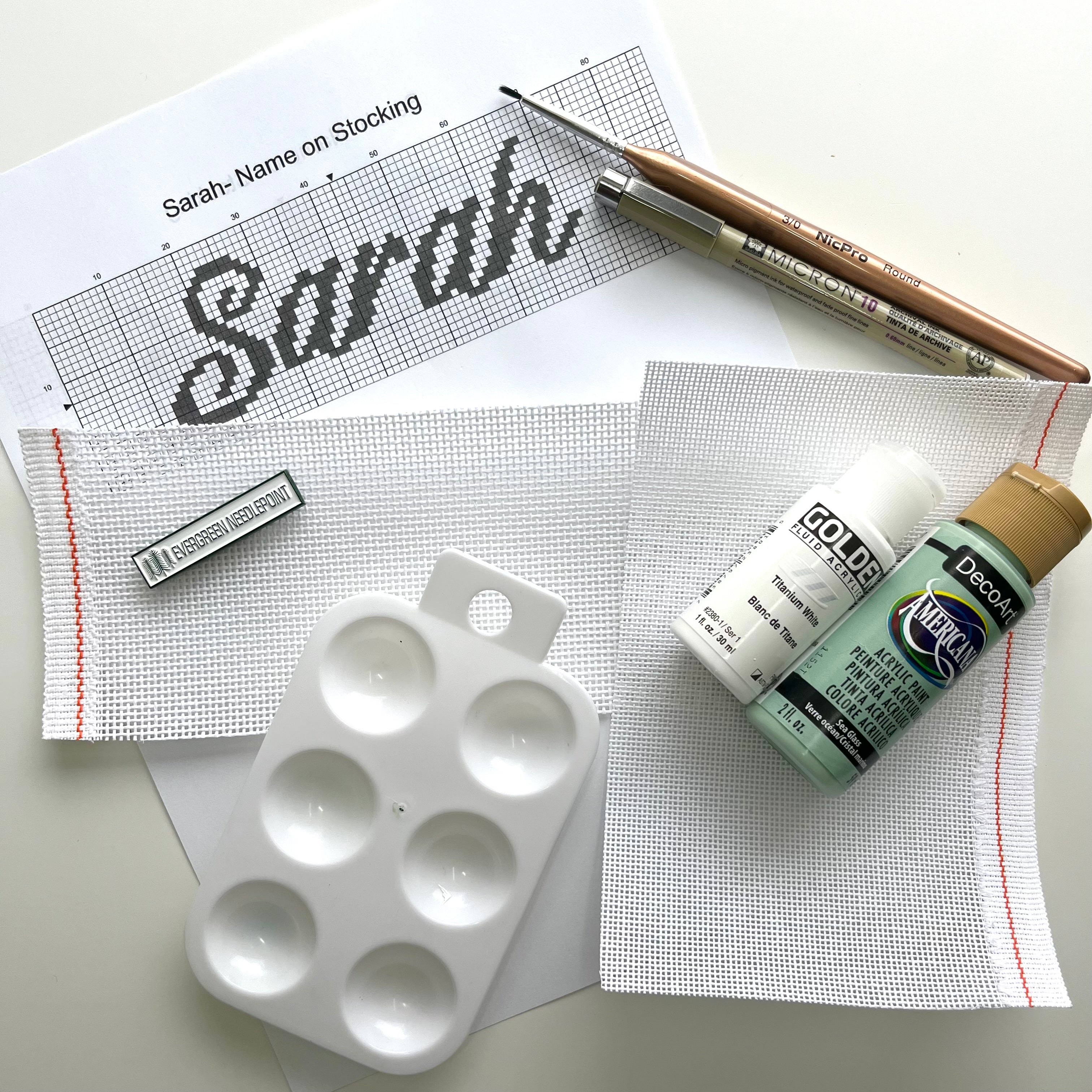 Paint It Yourself: Needlepoint Stocking Names Virtual Class