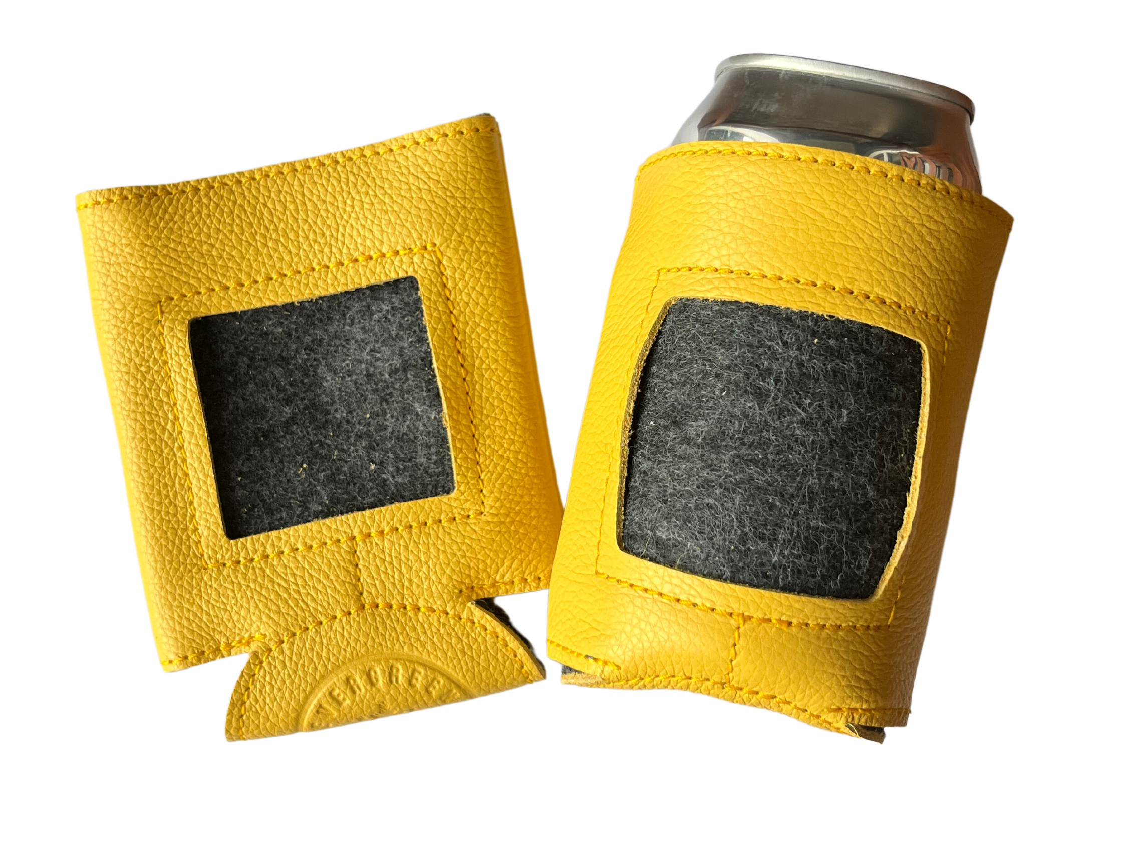 Self-Finishing Leather Can Cozy for Needlepoint, Standard Can, Colors