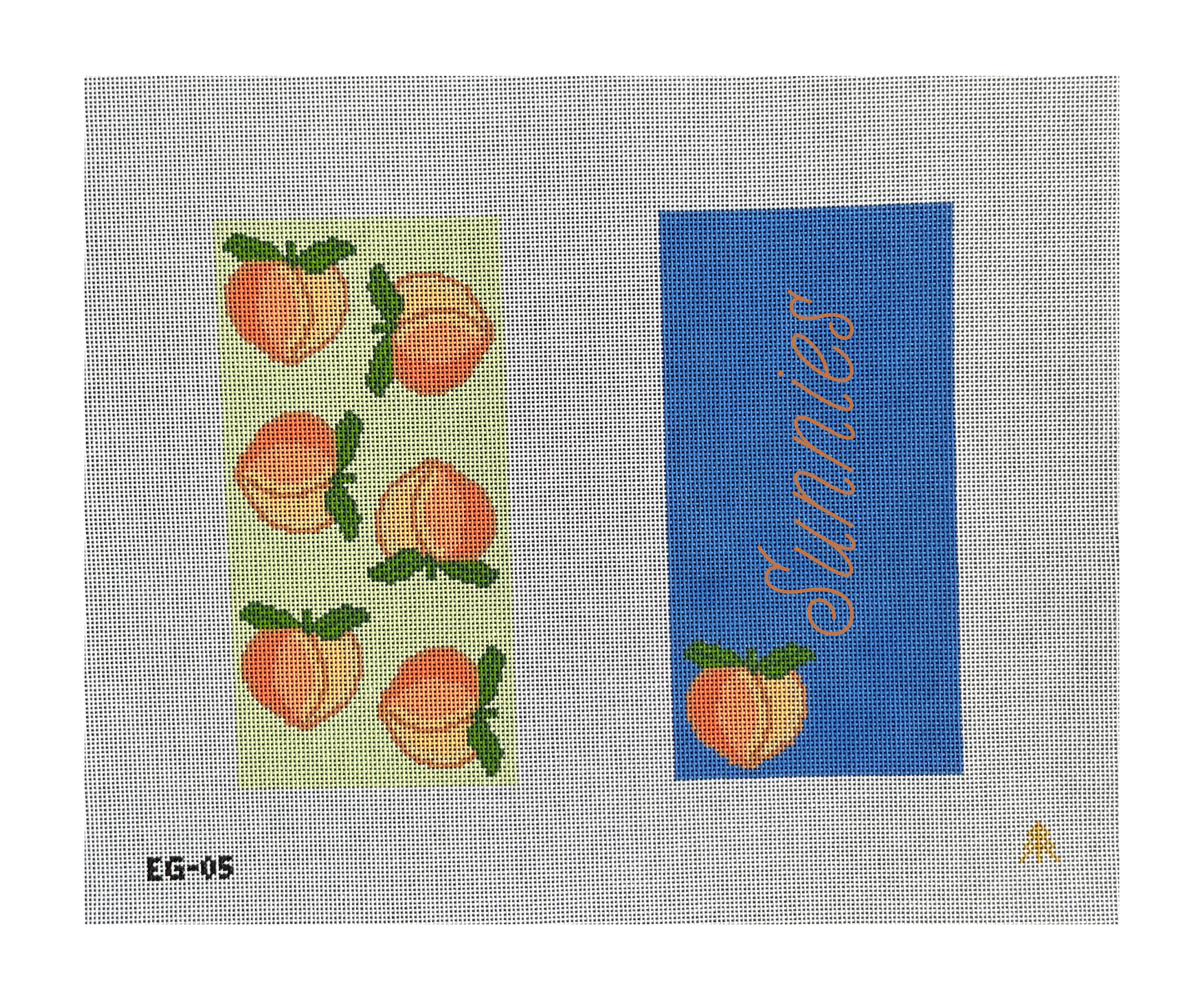 Peaches Handpainted Needlepoint Eyeglass Case Canvas