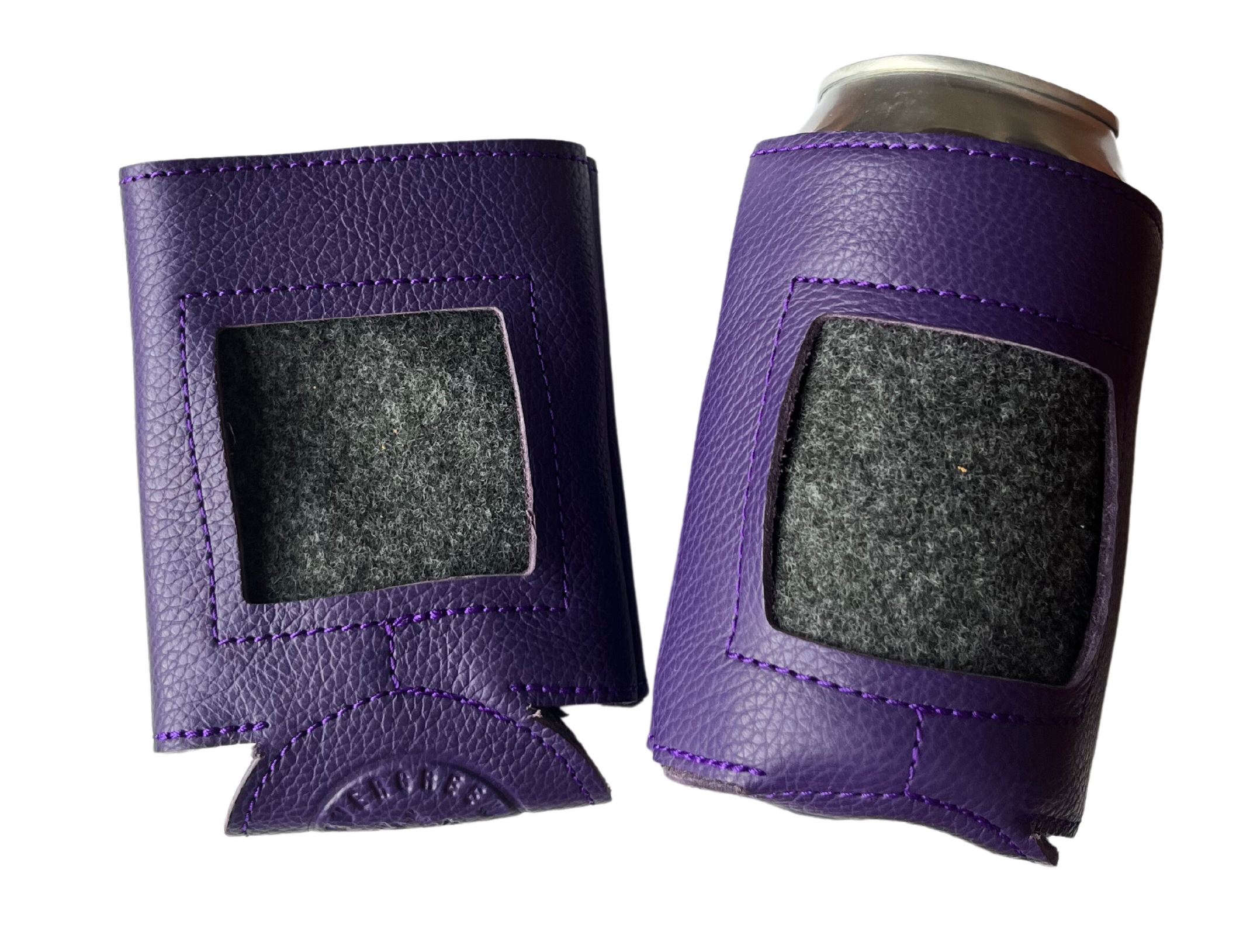 Self-Finishing Leather Can Cozy for Needlepoint, Standard Can, Colors