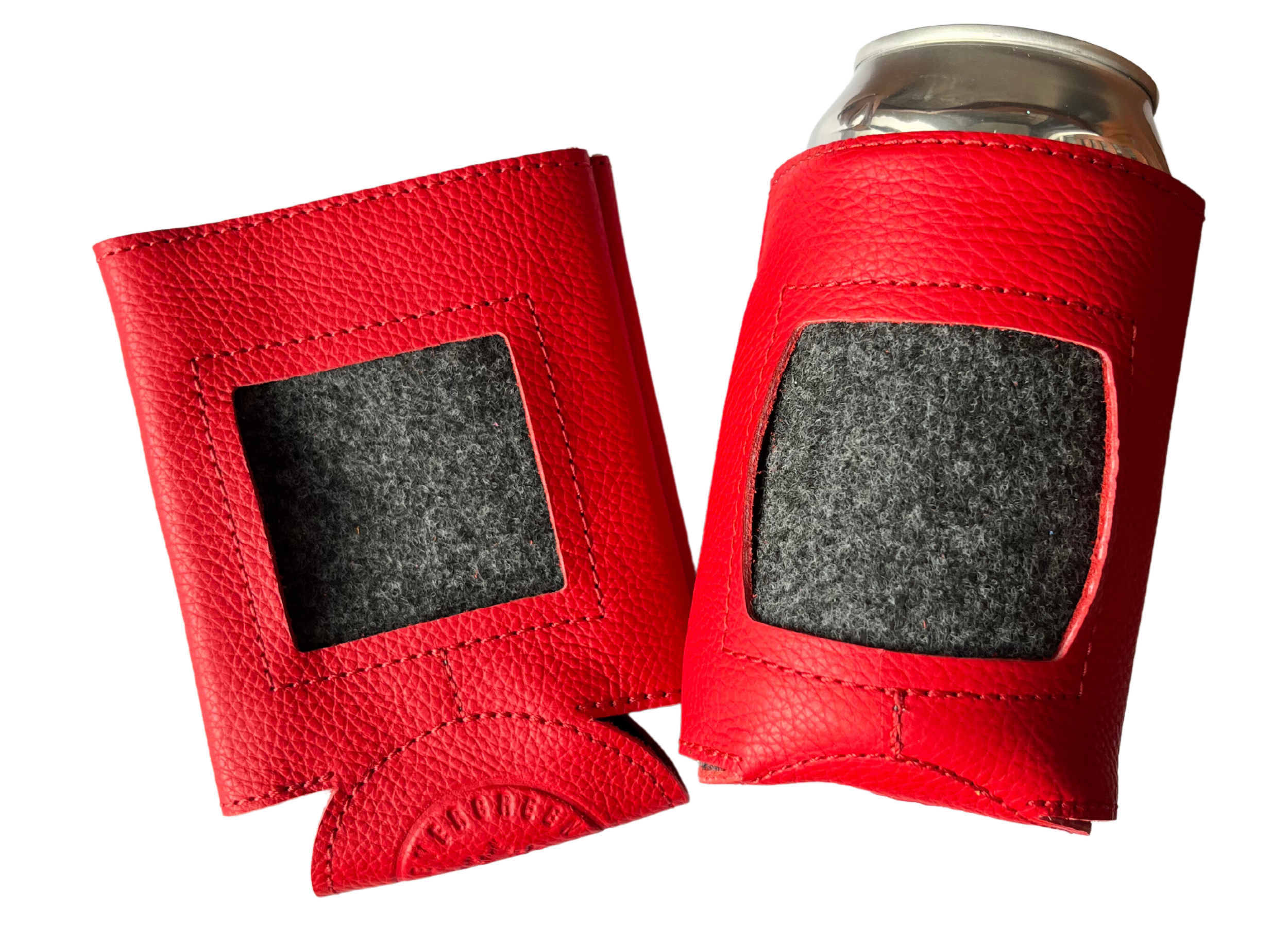 Self-Finishing Leather Can Cozy for Needlepoint, Standard Can, Colors
