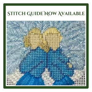 Stitch Guide for Sisters, Sisters White Christmas Inspired Hand painted Needlepoint Canvas- Digital Download