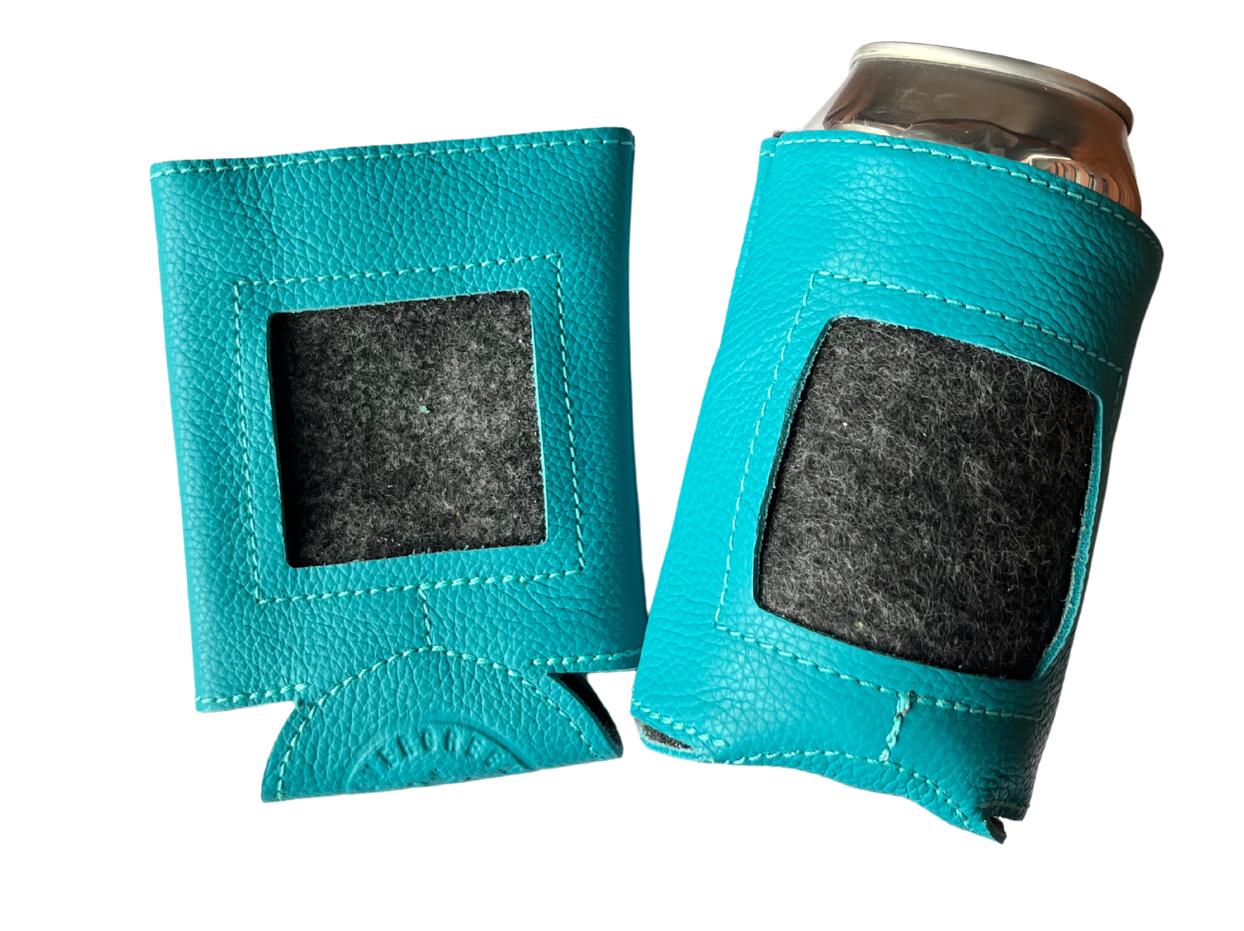 Self-Finishing Leather Can Cozy for Needlepoint, Standard Can, Colors