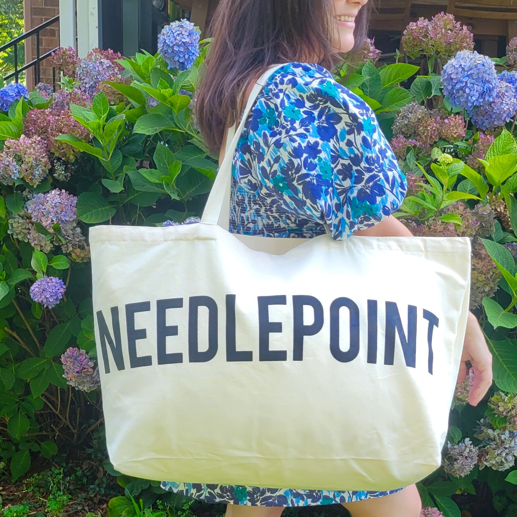 Giant Needlepoint Tote Bag – Evergreen Needlepoint