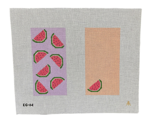 Watermelon Handpainted Needlepoint Eyeglass Case Canvas