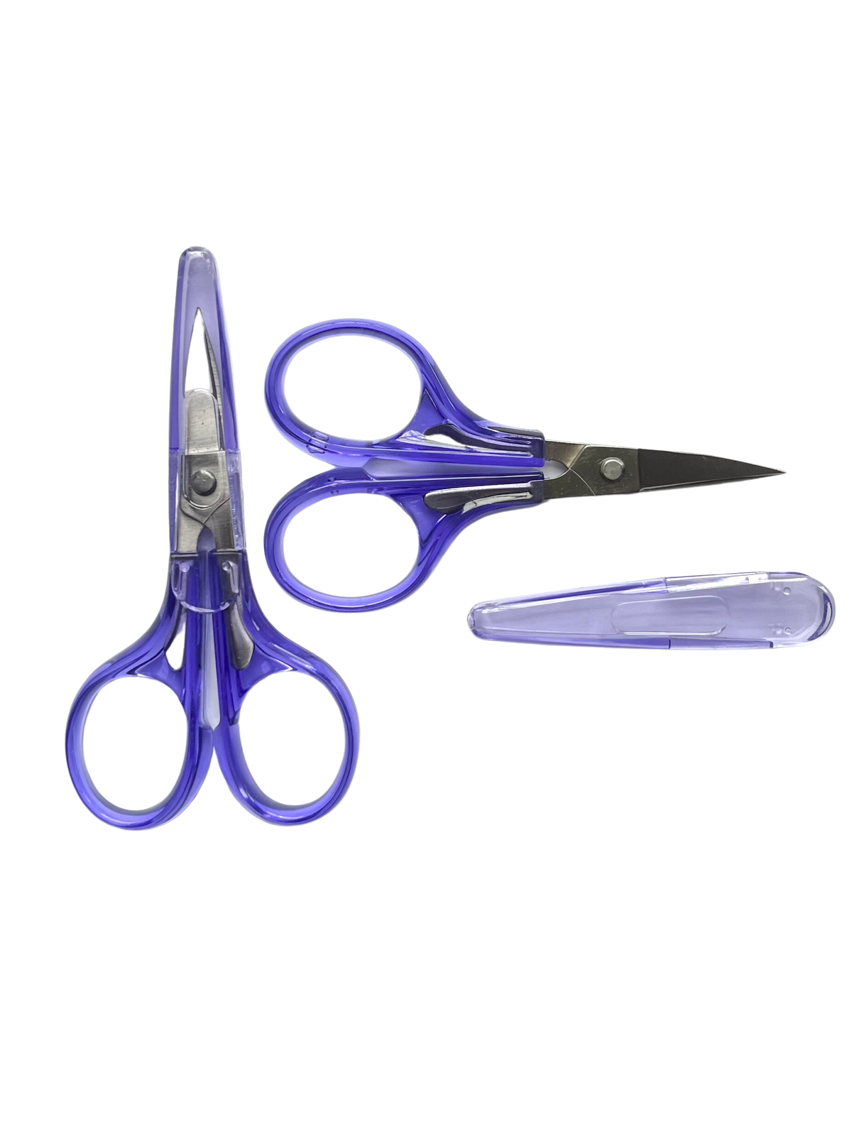 Lilac Curved Blade Needlepoint Scissors with Cap - TSA Approved