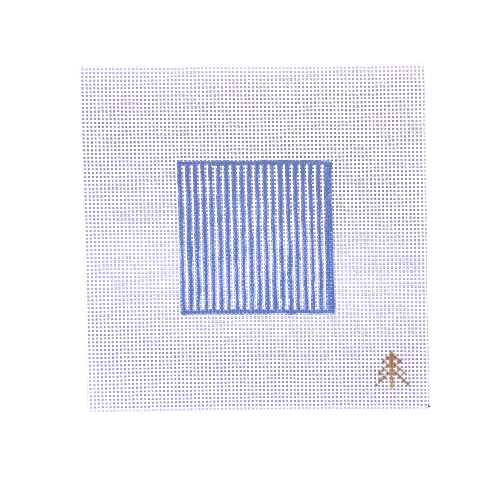 Blue Seersucker Needlepoint Canvas Insert for Can Cozy