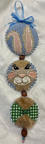 Bowtie Bunny Dangle Handpainted Needlepoint Canvas- 18 Count