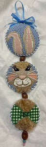 Bowtie Bunny Dangle Handpainted Needlepoint Canvas- 18 Count