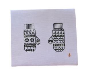 Evergreen Fair Isle Mittens Handpainted Needlepoint Canvas