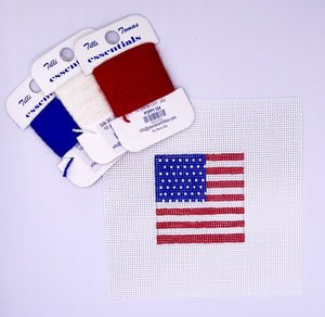 American Flag Needlepoint Canvas Insert for Can Cozy