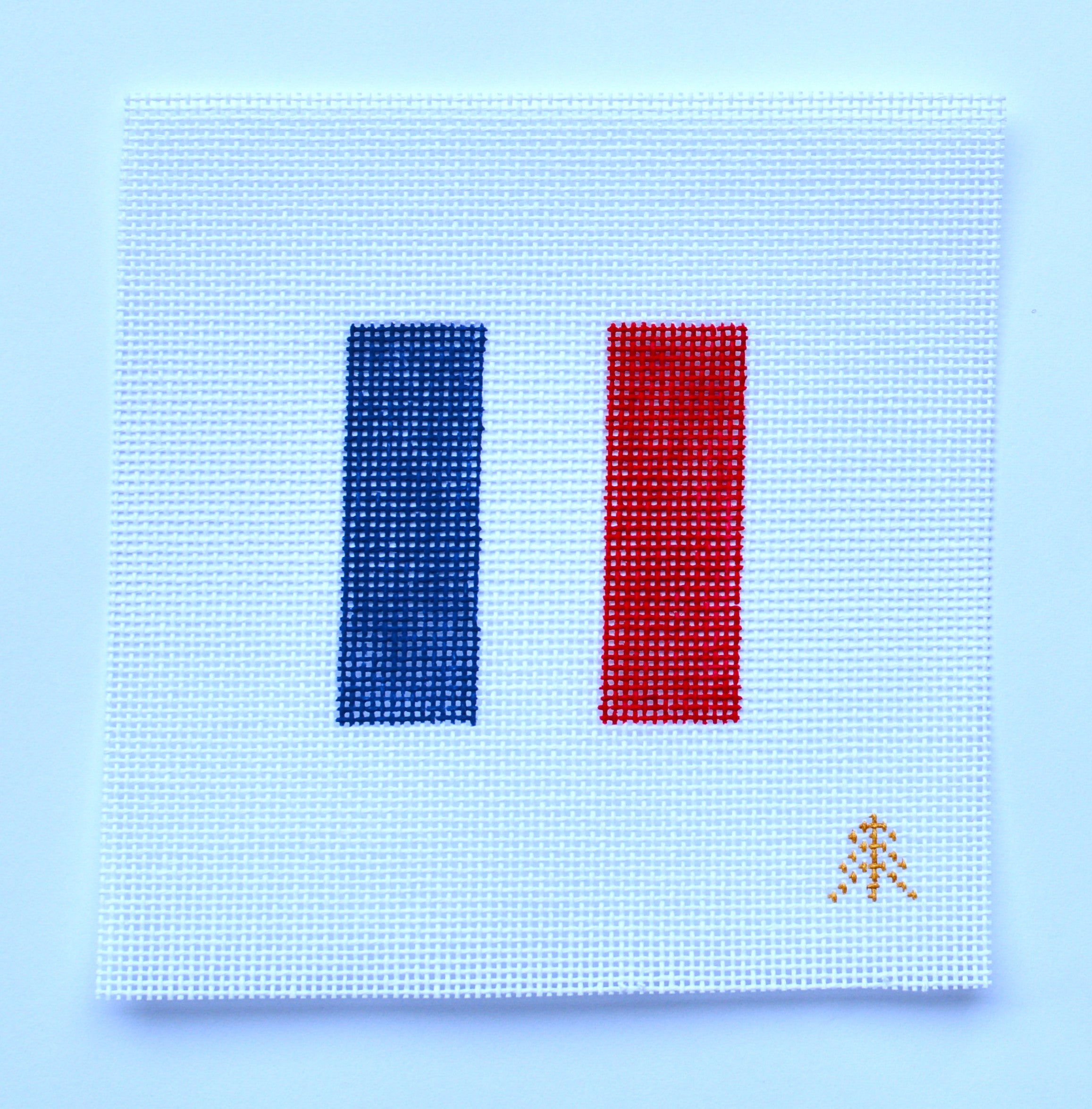 France Flag Needlepoint Canvas Insert for Can Cozy