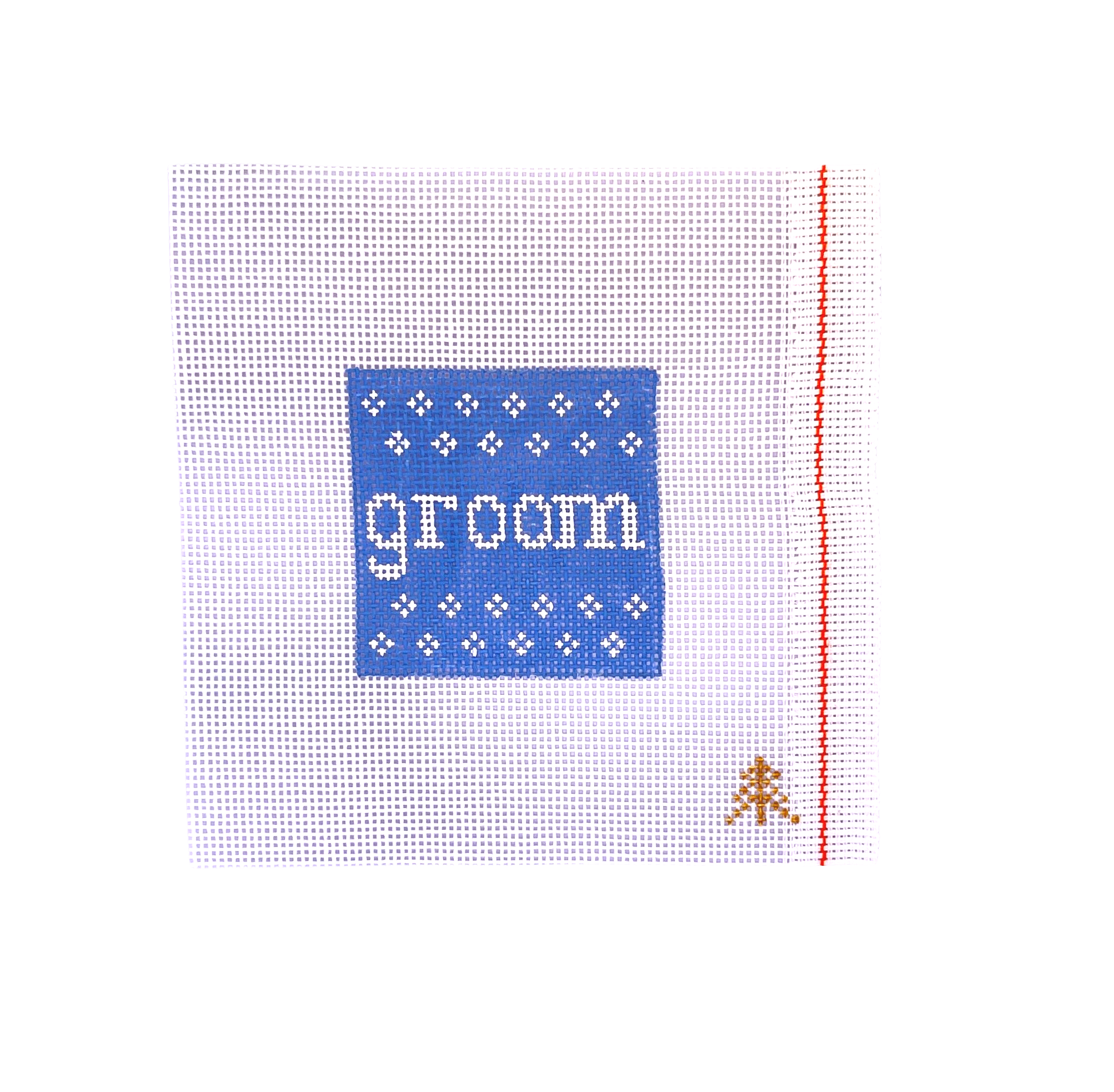 Groom Needlepoint Canvas Insert for Can Cozy
