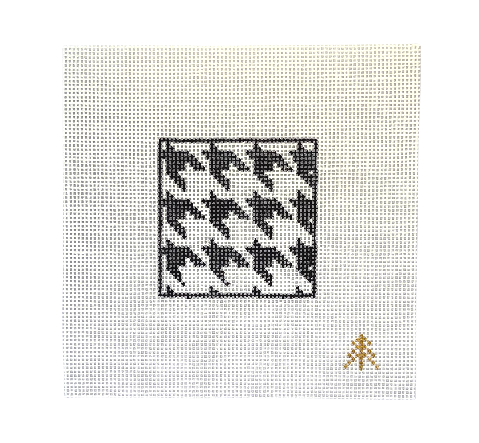 Black & White Houndstooth Needlepoint Canvas Insert for Can Cozy