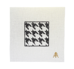 Black & White Houndstooth Needlepoint Canvas Insert for Can Cozy