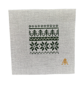 Evergreen Fair Isle Needlepoint Canvas Insert for Can Cozy