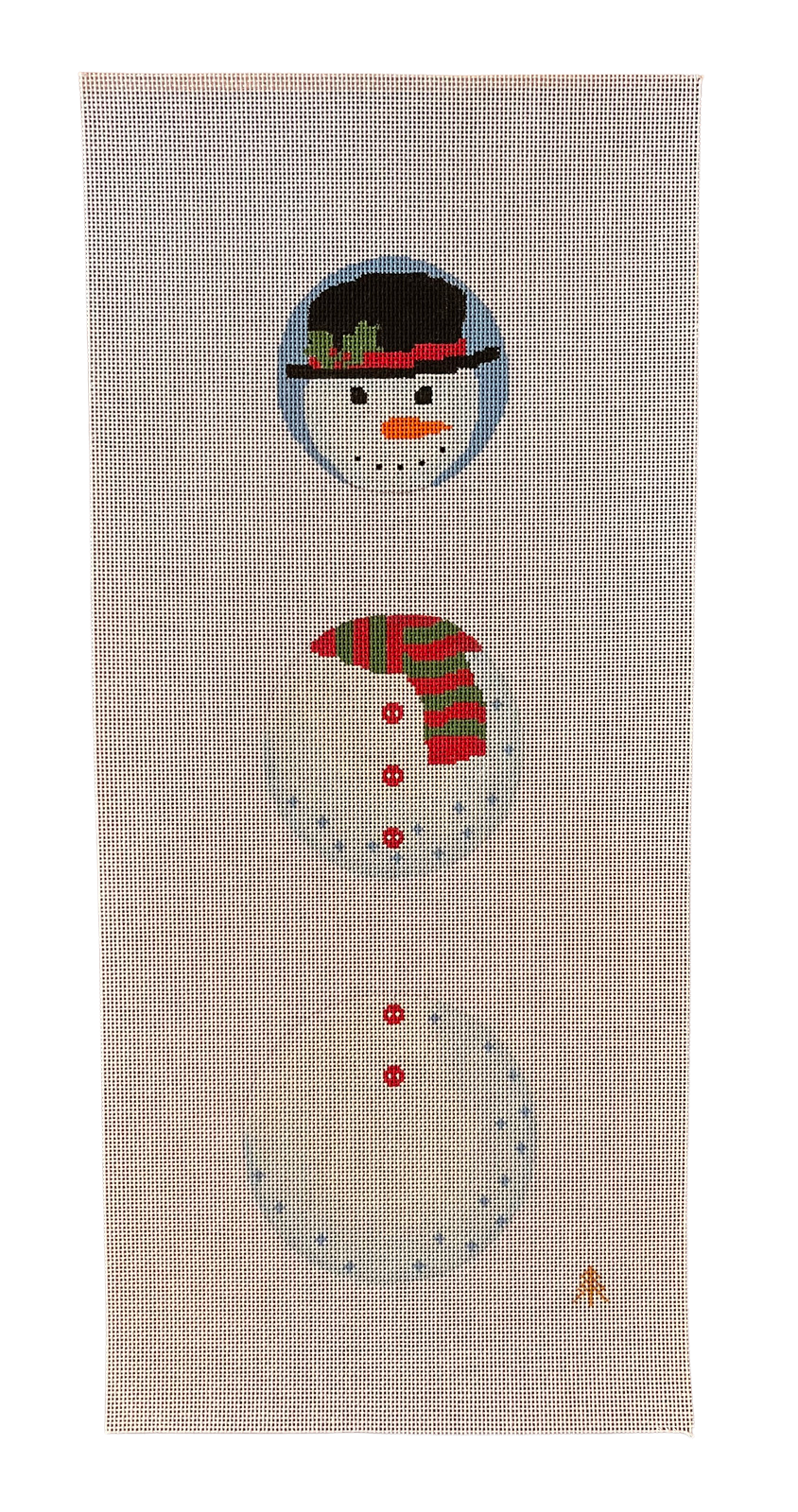 Snowman Dangle Handpainted Needlepoint Canvas