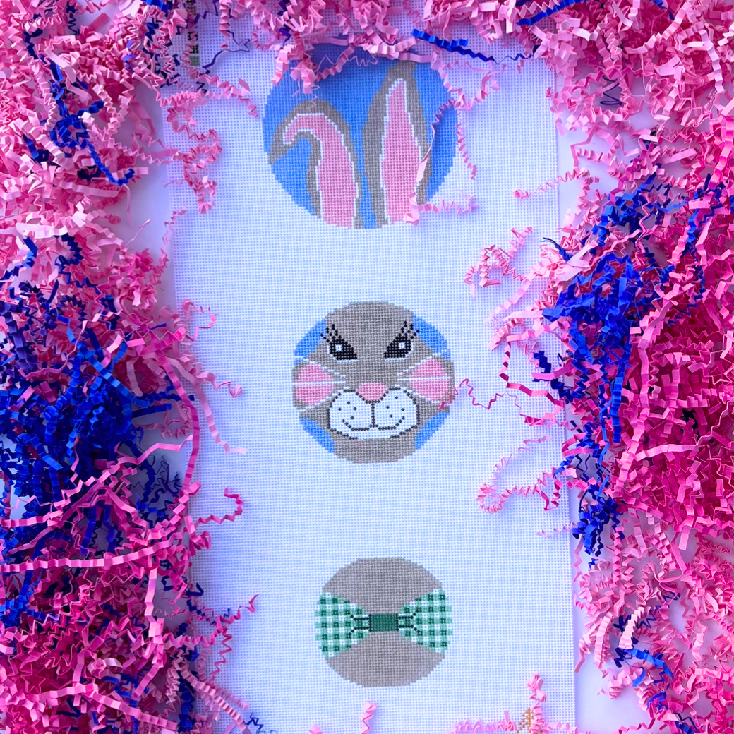 Bowtie Bunny Dangle Handpainted Needlepoint Canvas- 18 Count