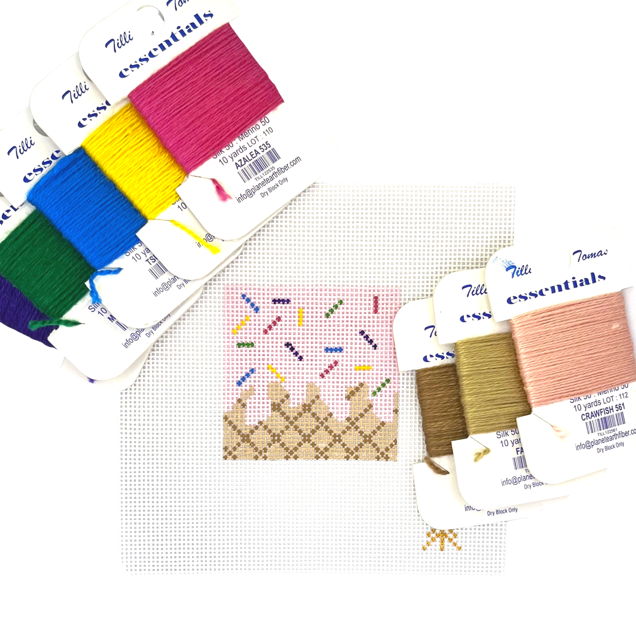 Ice Cream Needlepoint Canvas Insert for Can Cozy