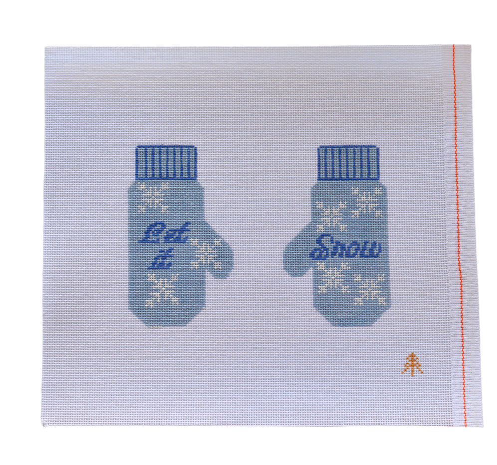 Let it Snow Mittens Handpainted Needlepoint Canvas