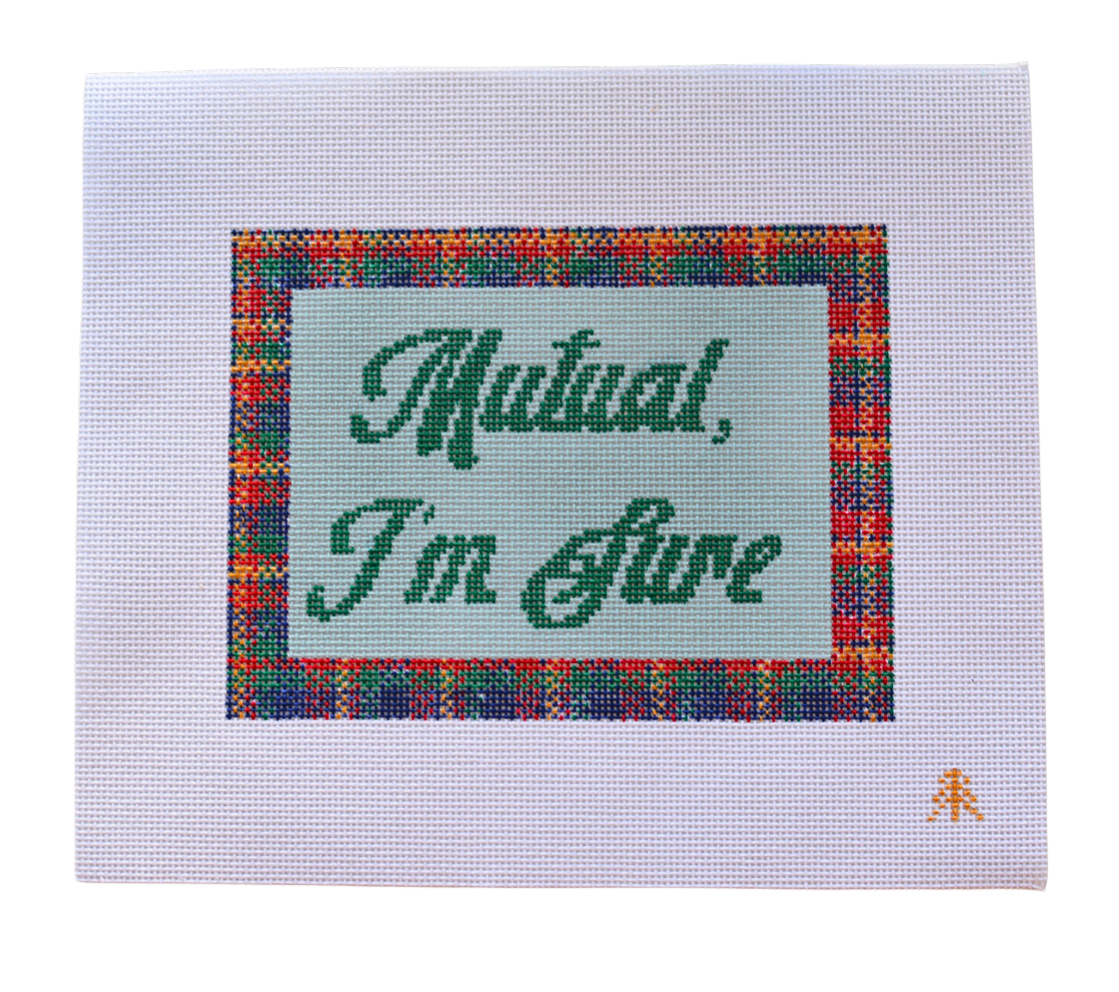 "Mutual, I'm Sure" White Christmas Quote Handpainted Needlepoint Canvas