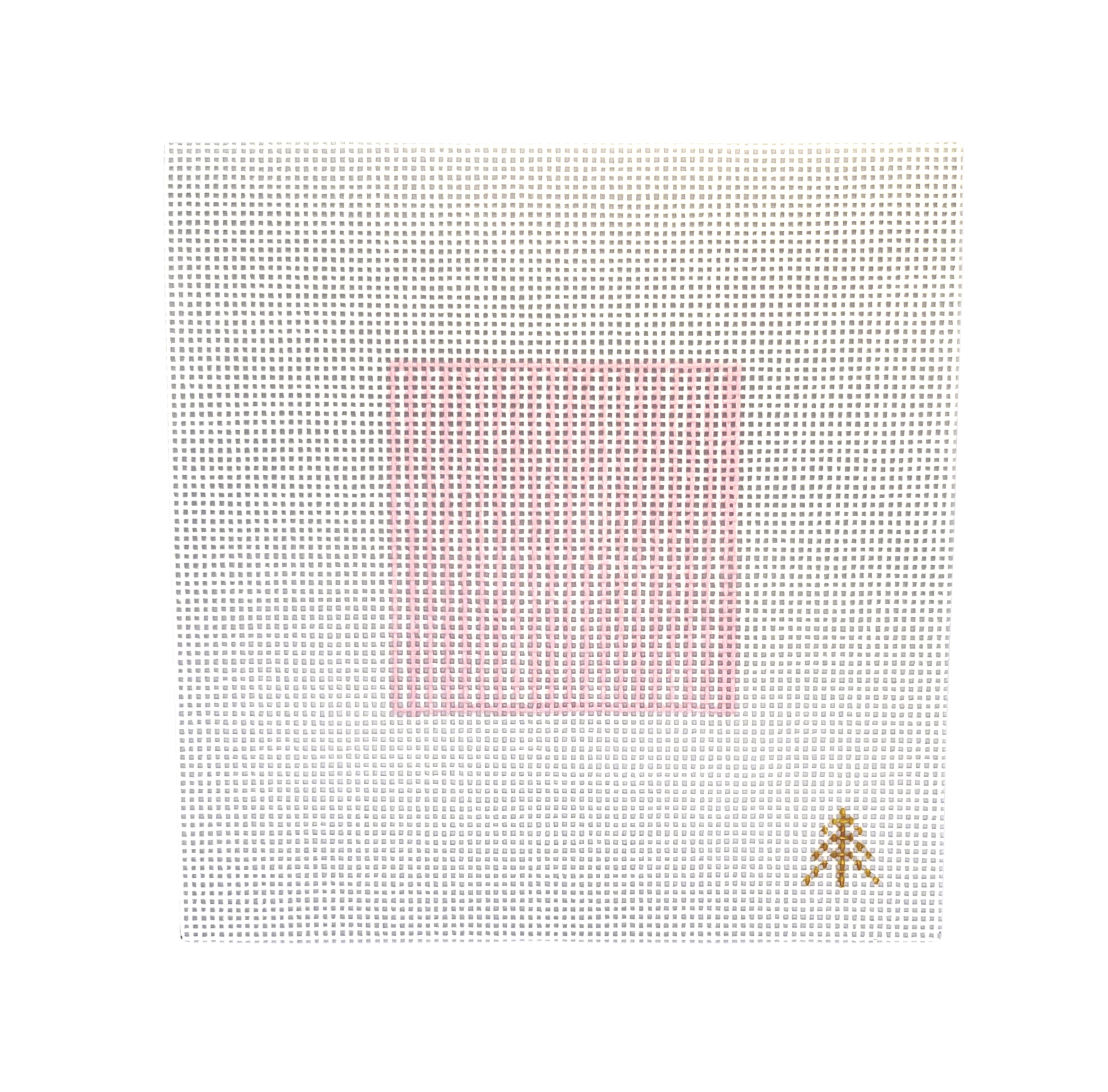 Pink Seersucker Needlepoint Canvas Insert for Can Cozy