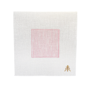 Pink Seersucker Needlepoint Canvas Insert for Can Cozy
