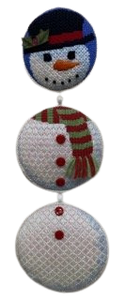 Snowman Dangle Handpainted Needlepoint Canvas