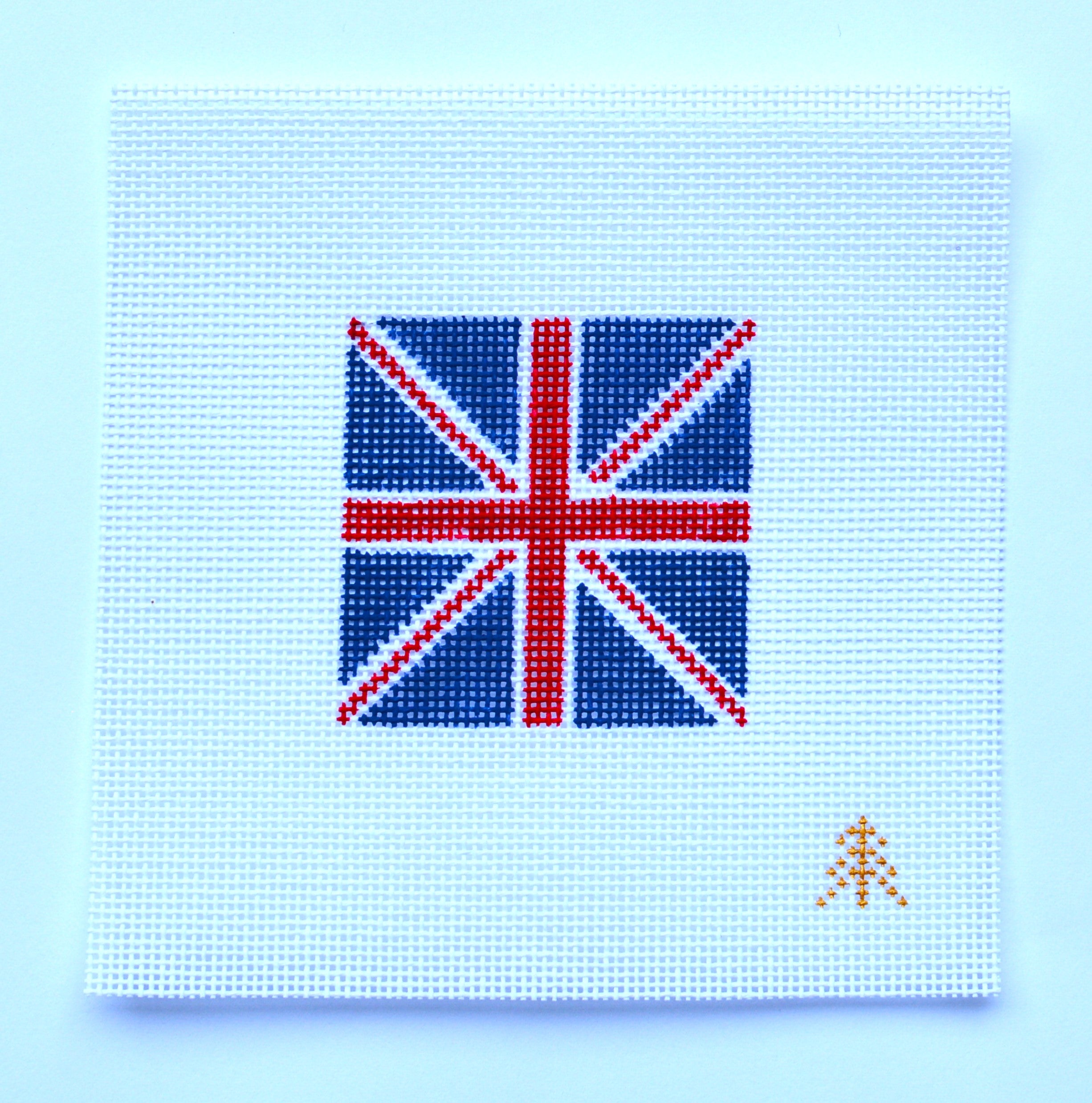 United Kingdom Flag Needlepoint Canvas Insert for Can Cozy