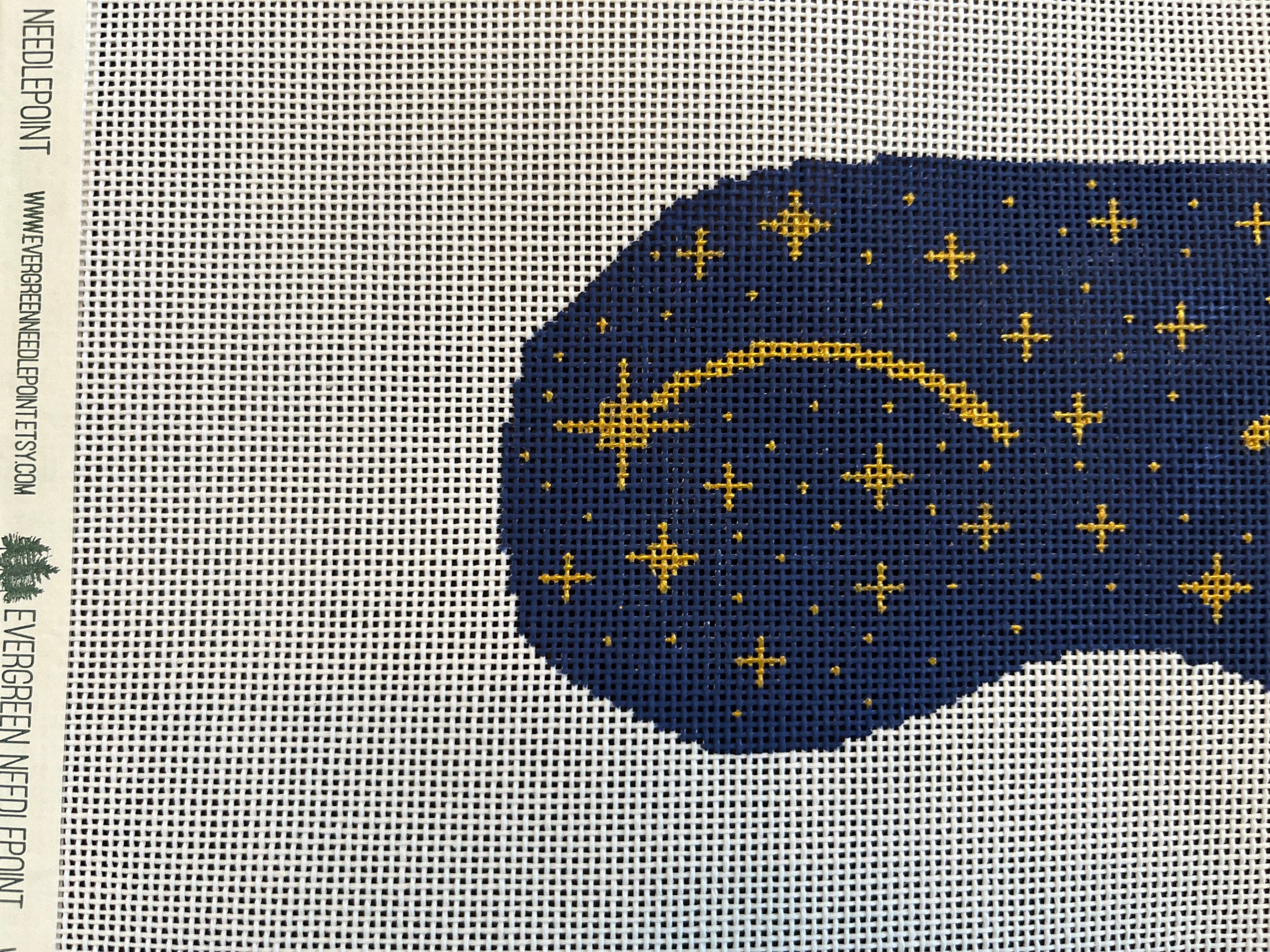 Shooting Star Hand-painted Needlepoint Sleep Eye Mask, 18 count