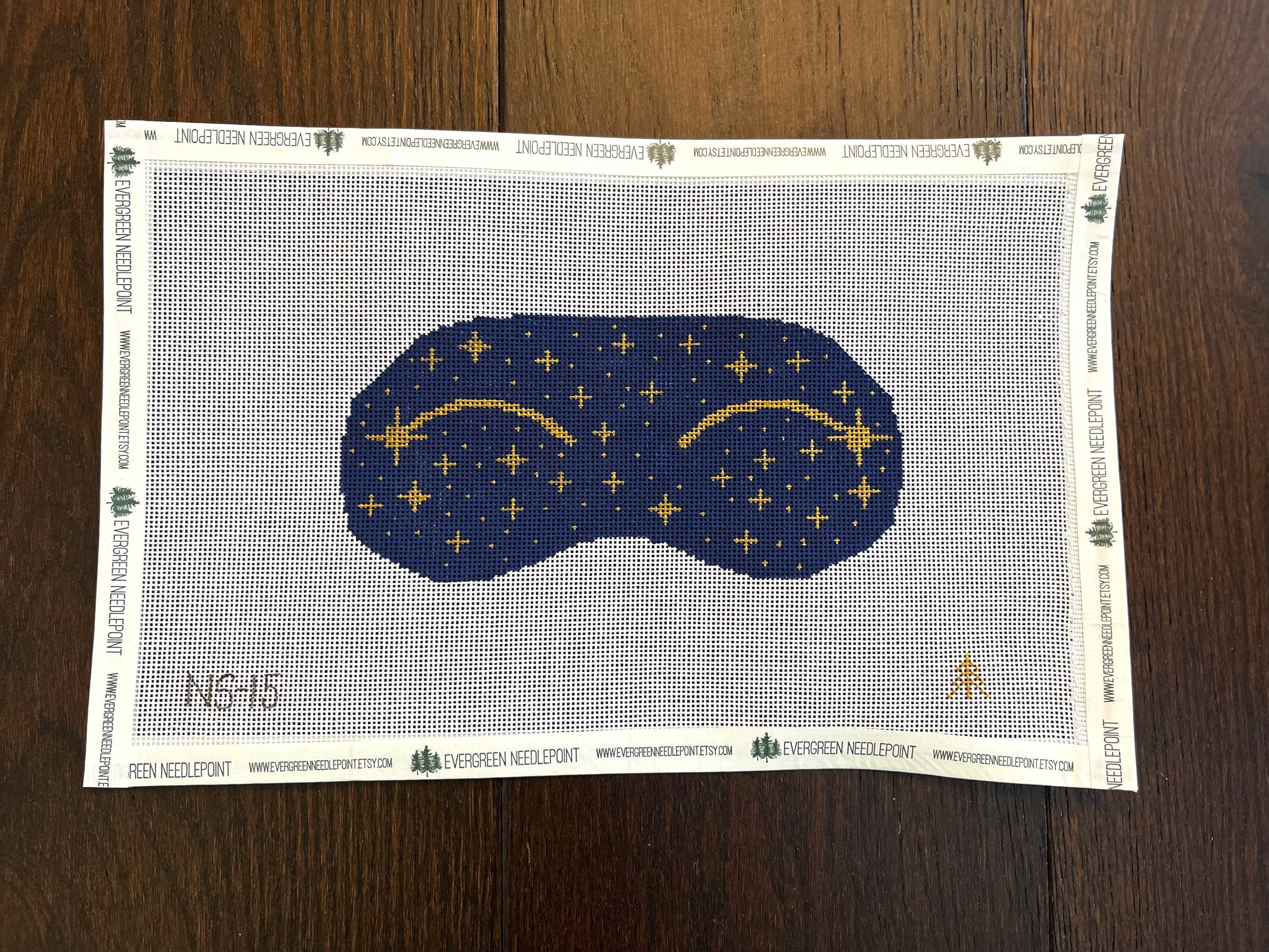 Shooting Star Hand-painted Needlepoint Sleep Eye Mask, 18 count