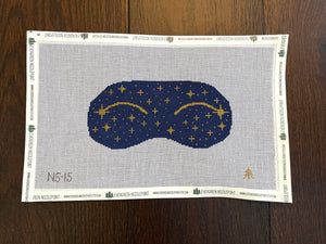 Shooting Star Hand-painted Needlepoint Sleep Eye Mask, 18 count