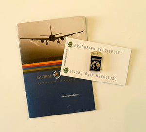 Passport with World Map Needle Minder for Travel